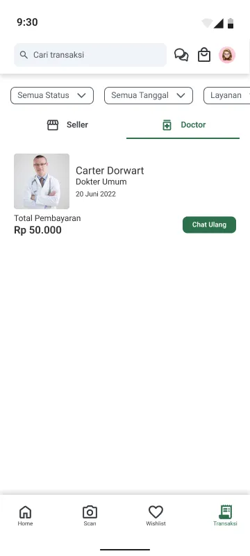 Daftar Transaksi Dokter